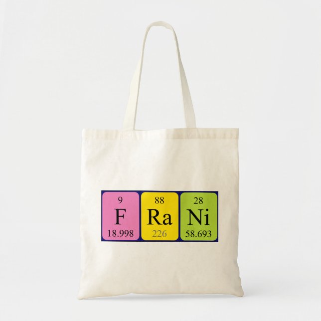 Frani periodic table name tote bag (Front)