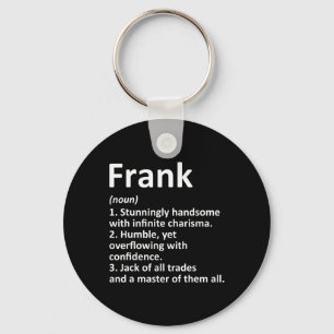 Frank Definition Personalised Name Funny Birthday Key Ring