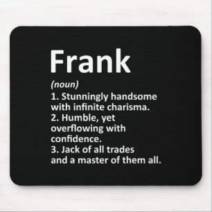Frank Definition Personalised Name Funny Birthday Mouse Pad