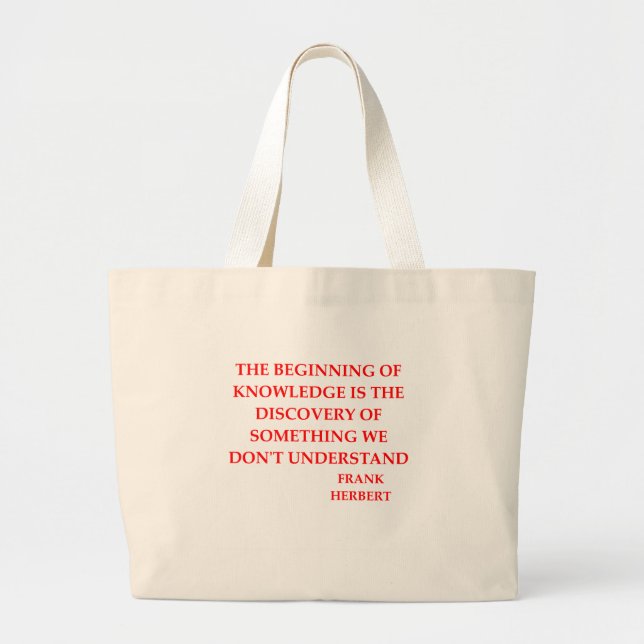 frank herbert quote large tote bag (Front)