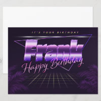 Frank Last Name First Name purple retro card birth