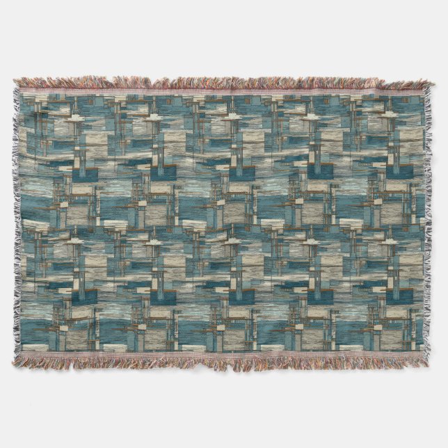 Frank Lloyd Wright Inspired Throw Blanket (Front)