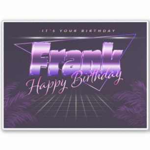Frank Name First Name lila retro Sticker Birthday