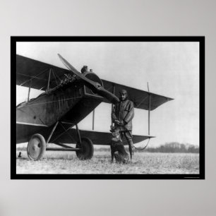Frank Stanton with a Cat on His Aeroplane 1922 Poster