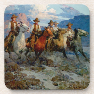 Frank T Johnson Western Art “Riders of the Dawn" Coaster