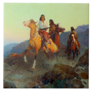 Frank Tenney Johnson Western Art “Renegade Apache” Ceramic Tile