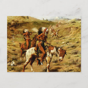 Frank Tenney Johnson Western Art "The War Party" Postcard