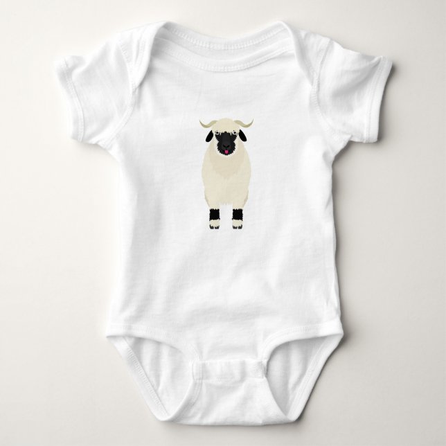 Frank The Valais Black Nose Sheep-babysuit Baby Bodysuit (Front)