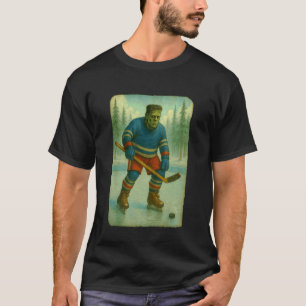 Frankeinstein Ice Hockey Player Halloween Christma T-Shirt