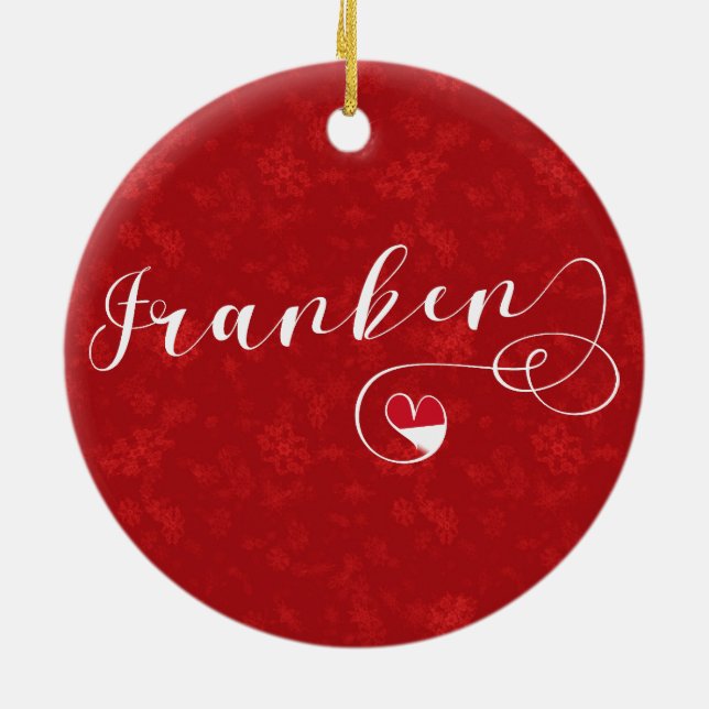 Franken, Franconia Flag Heart, Franconian Ceramic Ornament (Back)