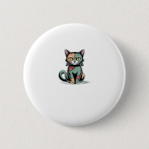 FrankenCat Oversized T-Shirt 6 Cm Round Badge