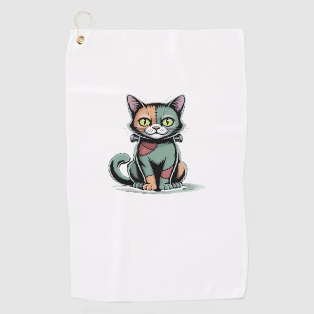 FrankenCat Oversized T-Shirt Golf Towel (Front)