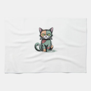 FrankenCat Oversized T-Shirt Tea Towel