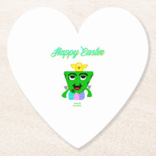 FrankenCheese Easter Heart Paper Coaster