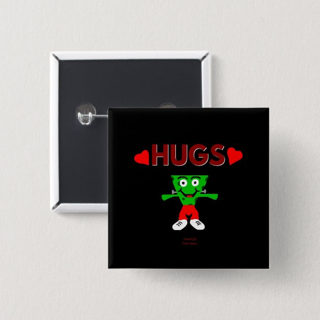 FrankenCheese Hugs 2 Inch Square Button (Front & Back)