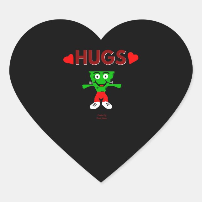 FrankenCheese Hugs Heart Sticker (Front)