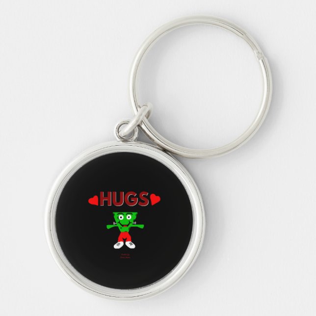 FrankenCheese Hugs Premium Round Keychain (Front)