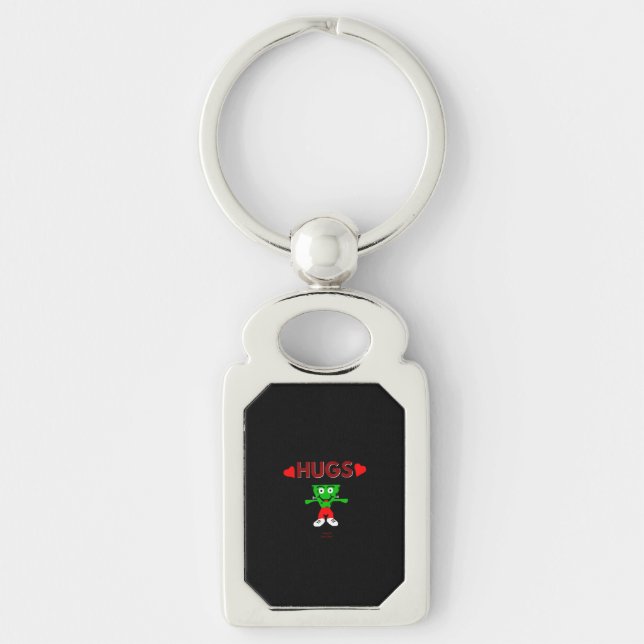 FrankenCheese Hugs Rectangle Keychain (Front)