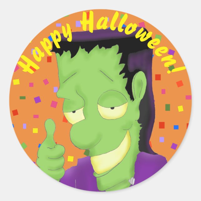 Frankencool Halloween Stickers (Front)