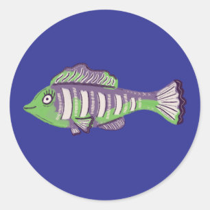 Frankenfish Classic Round Sticker