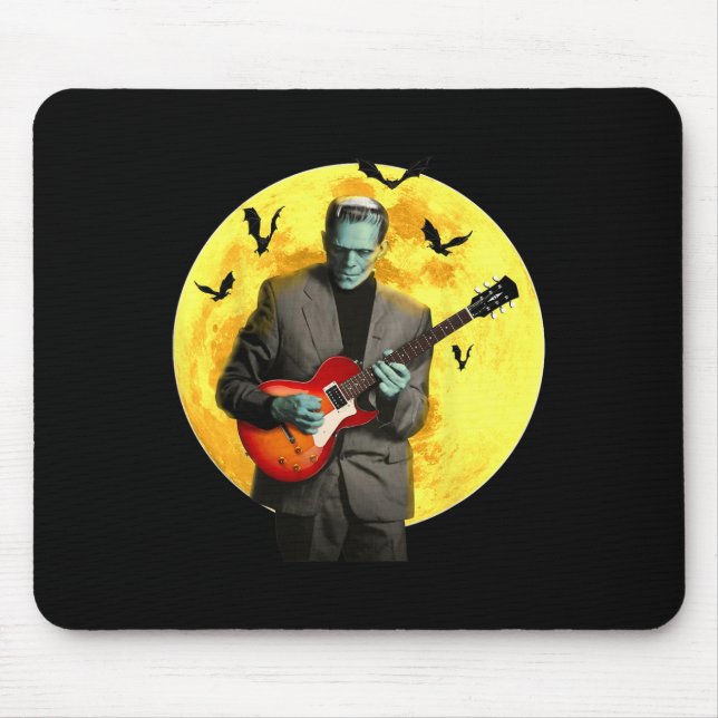 Frankenguitar Plays Electric Guitar Halloween  Mouse Pad (Front)
