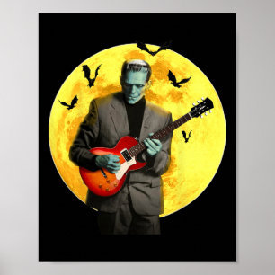 Frankenguitar Plays Electric Guitar Halloween  Poster