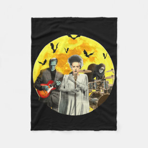 Frankenguitar With Bride And Igor Halloween Nd Fleece Blanket