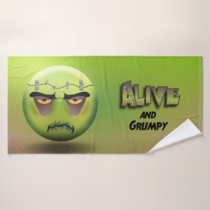 Frankenmoji bath towel