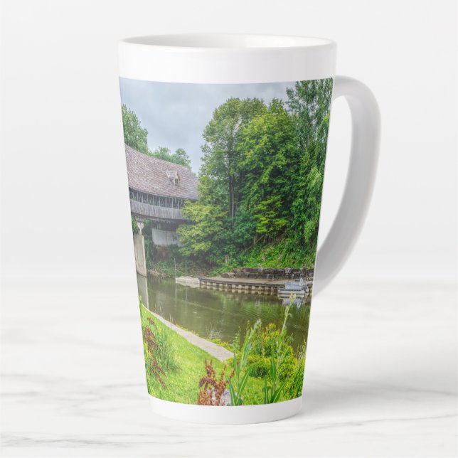 Frankenmuths Covered Bridge Latte Mug (Right Angle)