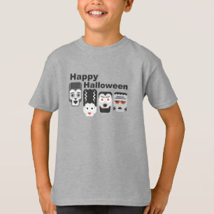 Frankenstein and spooky friends - black, white and T-Shirt