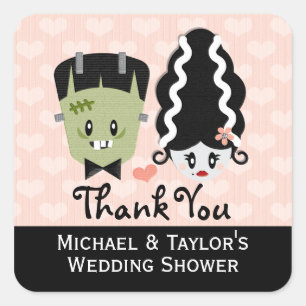 Frankenstein Couples Wedding Shower Stickers