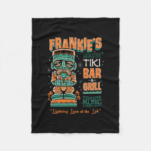 Frankenstein Creepy Cute Tiki Lounge Vacation Surf Fleece Blanket