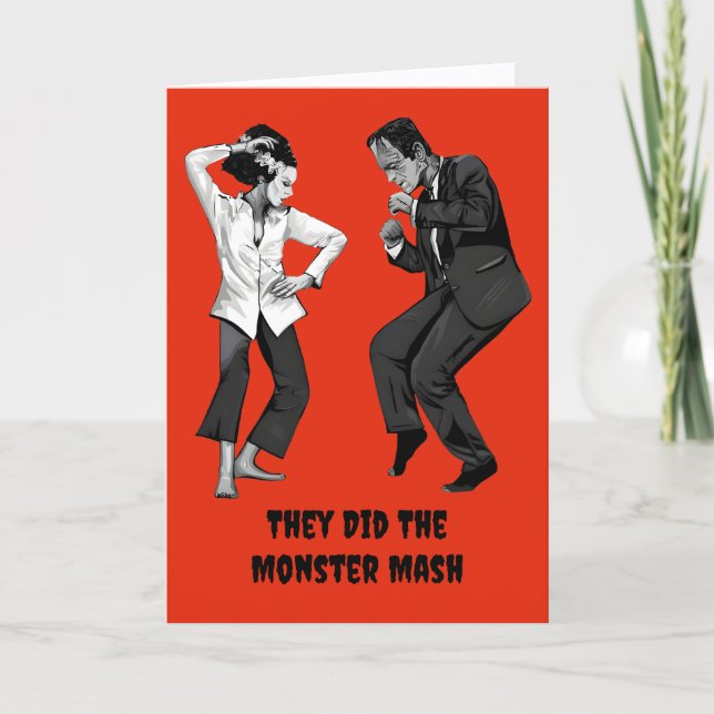 Frankenstein Dancing Halloween Card (Front)
