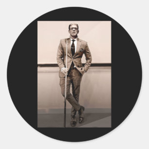 Frankenstein Dapper Frankenstein Monster In Suit H Classic Round Sticker