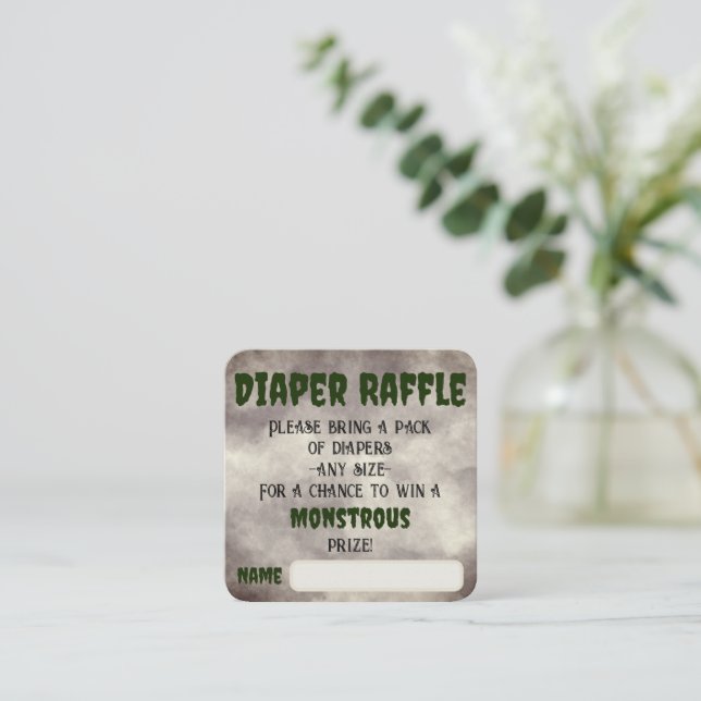 Frankenstein Diaper Raffle Enclosure Card (Standing Front)