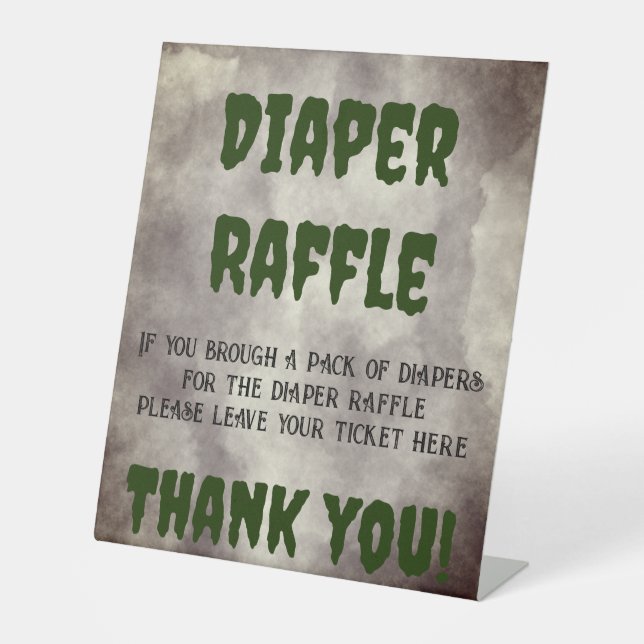 Frankenstein Diaper Raffle Pedestal Sign (Front)
