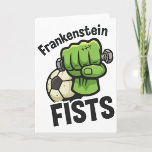 Frankenstein Fists Funny Soccer Stuff Card
