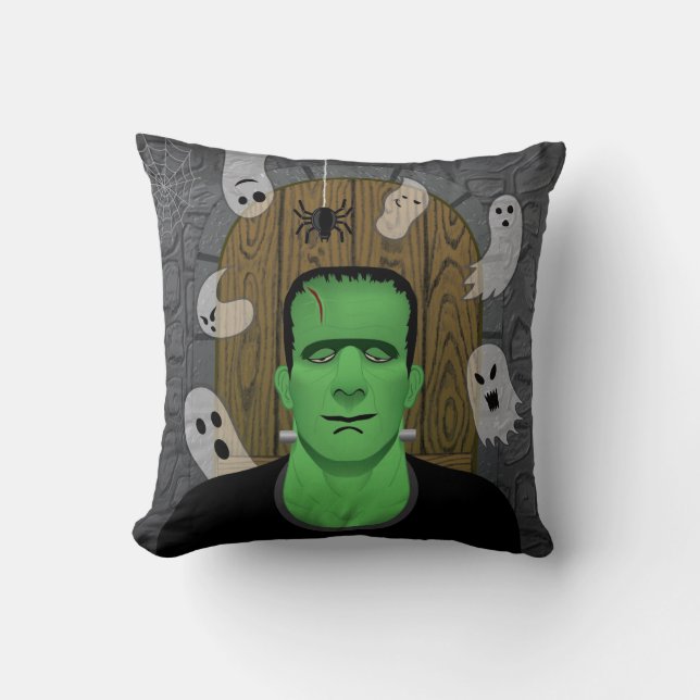 Frankenstein & Ghosts Cushion (Front)