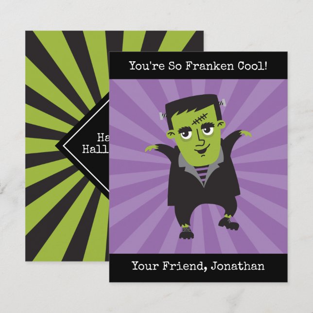 Frankenstein Halloween Card (Front/Back)