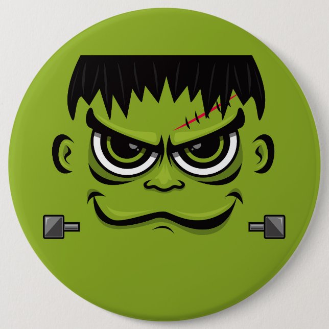 Frankenstein Halloween Face 6 Cm Round Badge (Front)