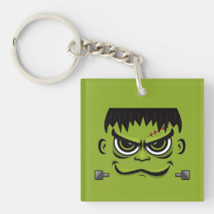 Frankenstein Halloween Face Key Ring