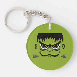 Frankenstein Halloween Face Key Ring