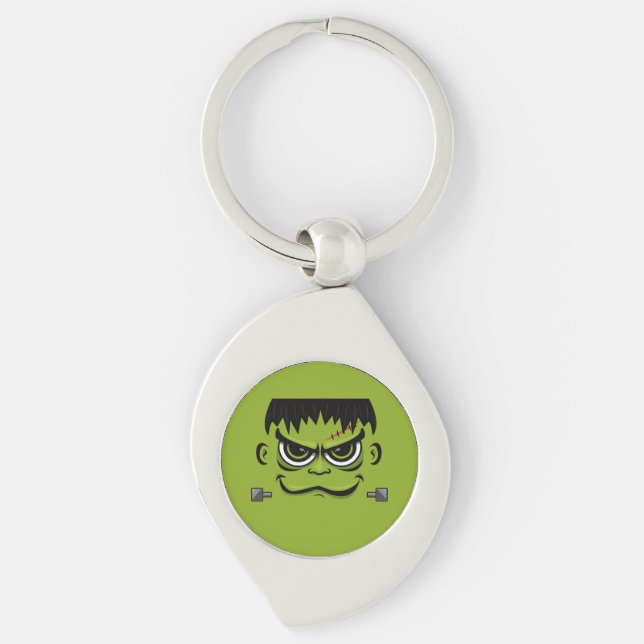 Frankenstein Halloween Face Key Ring (Front)