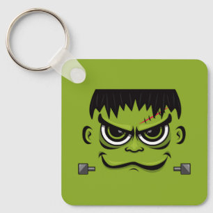 Frankenstein Halloween Face Key Ring