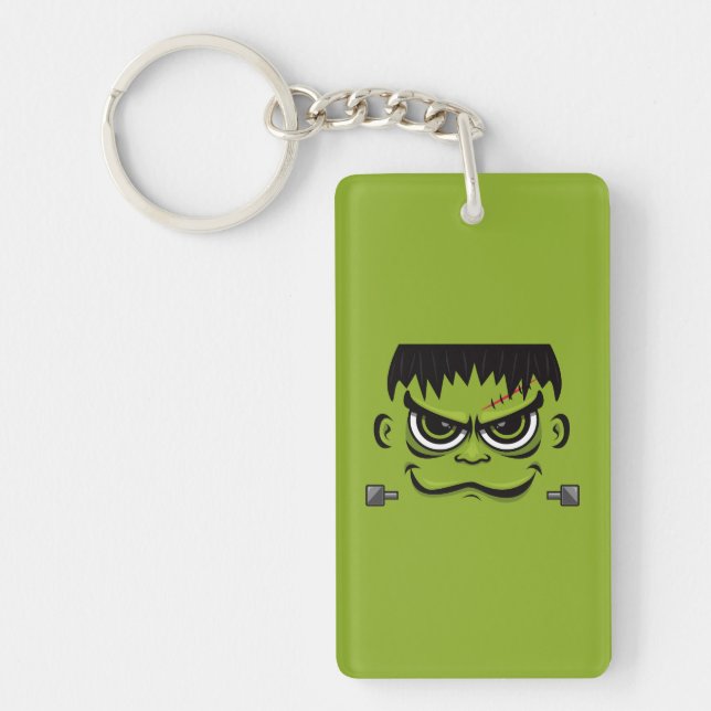 Frankenstein Halloween Face Key Ring (Front)