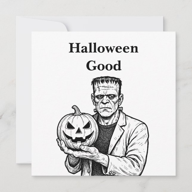 Frankenstein Halloween Good Card (Front)