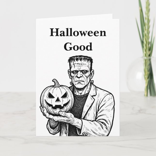 Frankenstein Halloween Good Card (Front)
