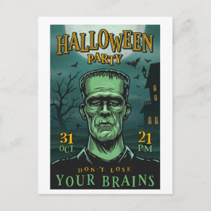Frankenstein Halloween Party Postcard