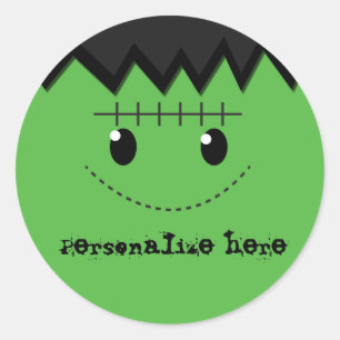 Frankenstein Halloween Personalised Party Sticker