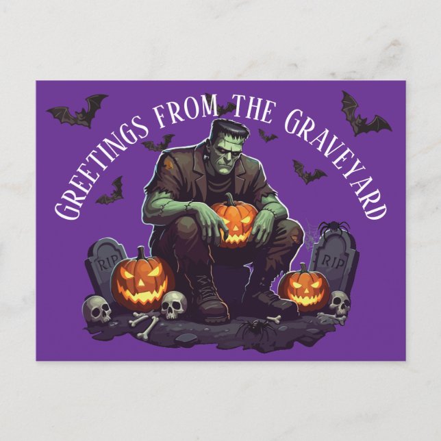 Frankenstein Halloween Postcard (Front)